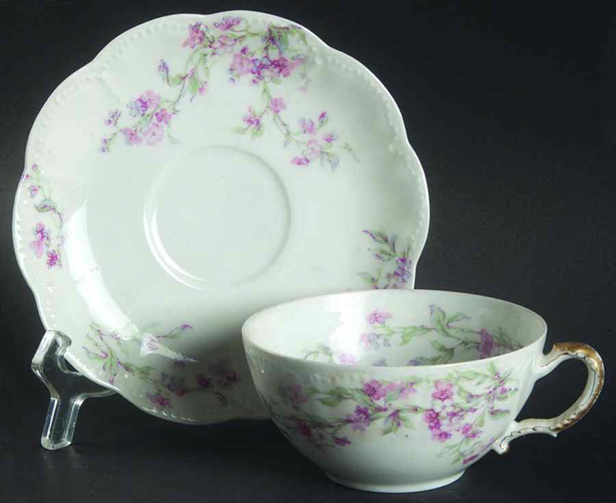 Schleiger 249 Flat Cup & Saucer Set by Haviland-1