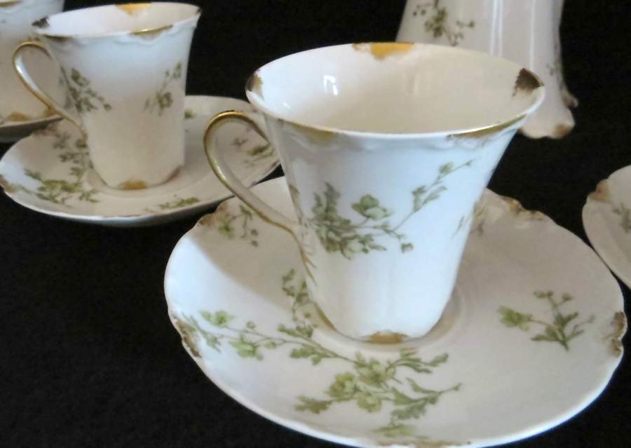 Schleiger 254A Flat Demitasse Cup & Saucer Set by Haviland-1
