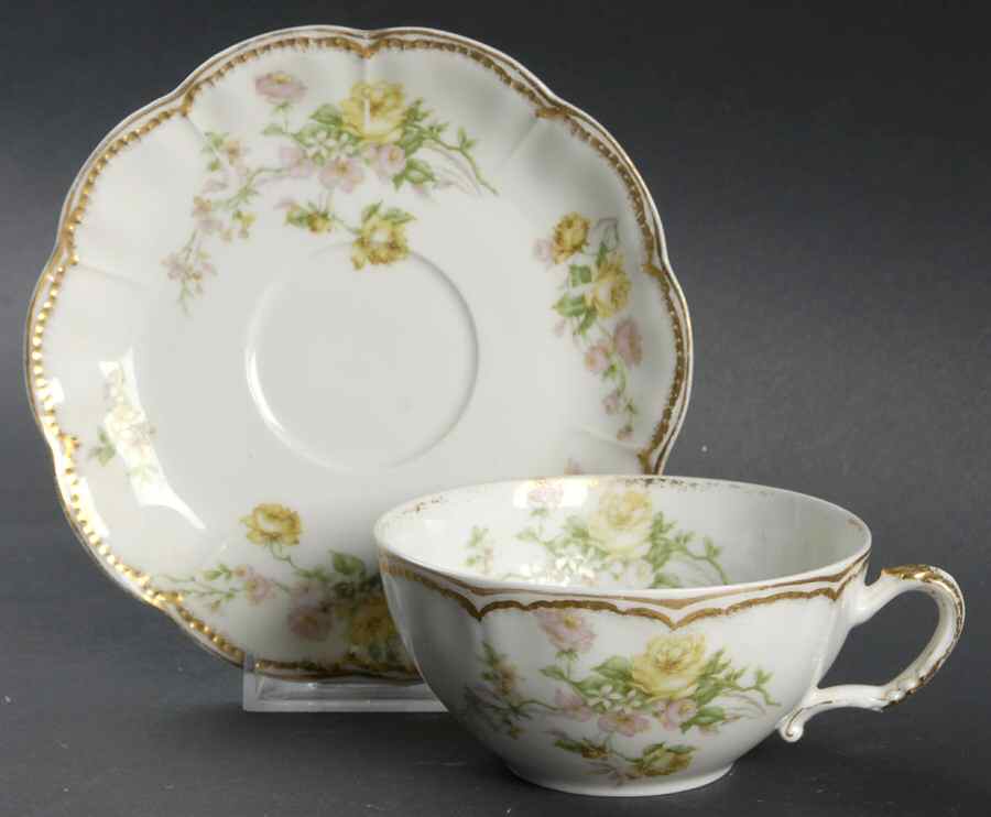 Schleiger 261G Flat Cup & Saucer Set by Haviland-1