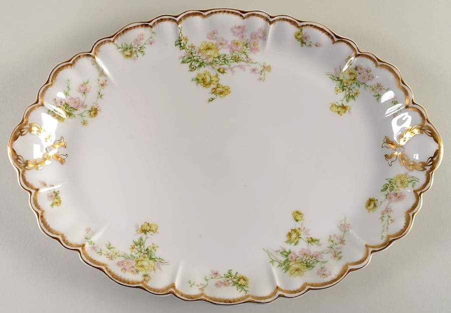 Schleiger 261G 14" Oval Serving Platter by Haviland-1