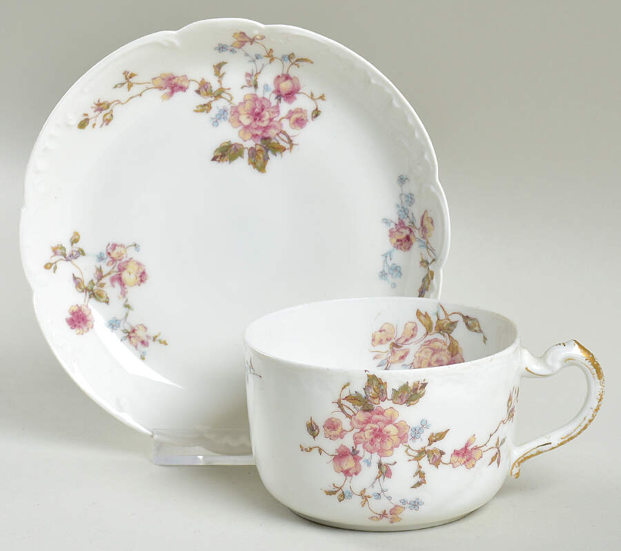 Schleiger 266B Flat Cup & Saucer Set by Haviland-1