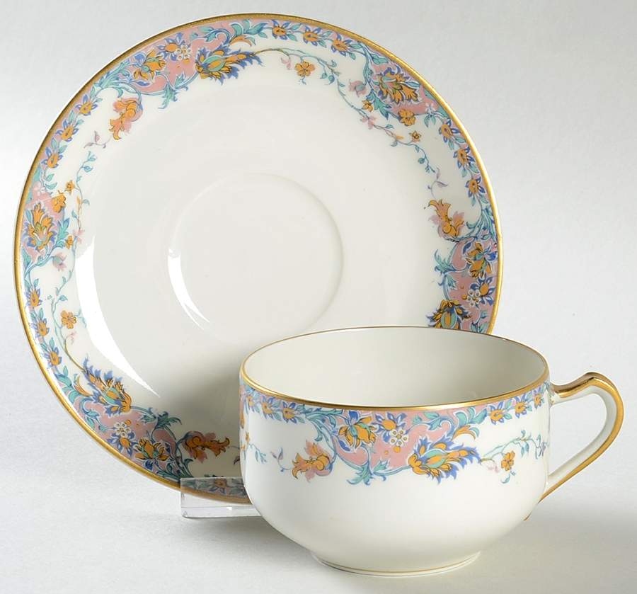 Schleiger 268a Flat Cup & Saucer Set by Haviland-1