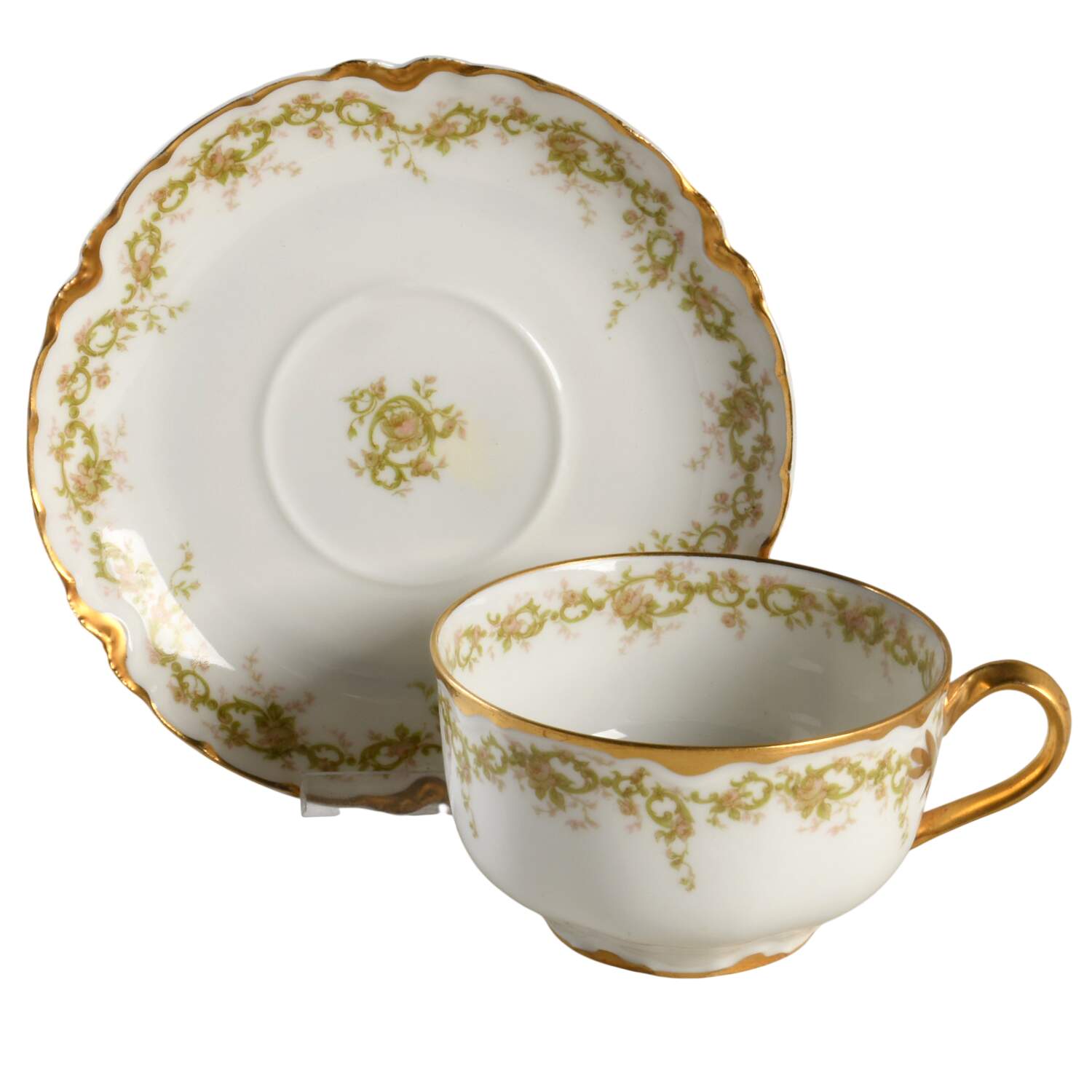 Schleiger 269 Footed Cup & Saucer Set by Haviland-1