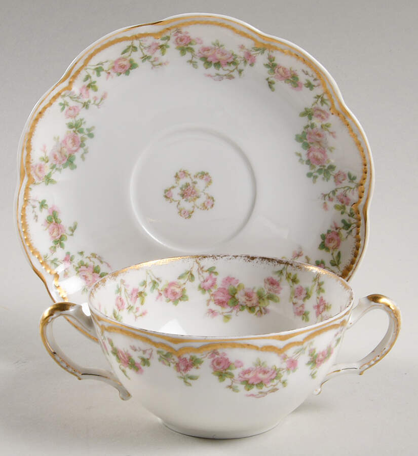 Schleiger 270 Flat Cream Soup Bowl & Saucer Set by Haviland-1