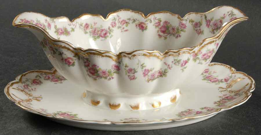 Schleiger 270A Gravy Boat with Attached Underplate by Haviland-1