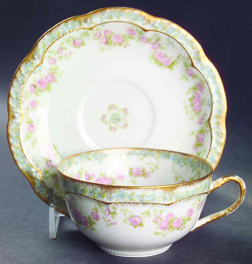 Schleiger 271A Flat Cup & Saucer Set by Haviland-1