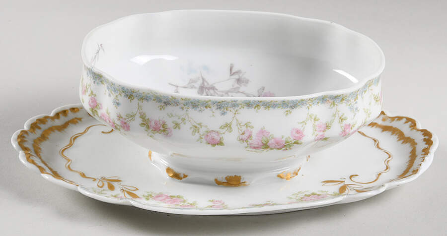 Schleiger 271B Gravy Boat w/Attached Underplate No Lid by Haviland-1