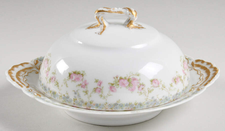 Schleiger 271B Round Covered Butter with Strainer by Haviland-1