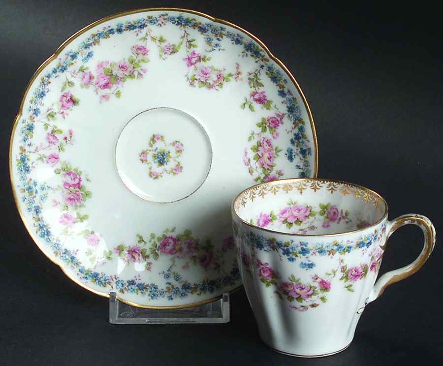 Schleiger 271C Flat Demitasse Cup & Saucer Set by Haviland-1