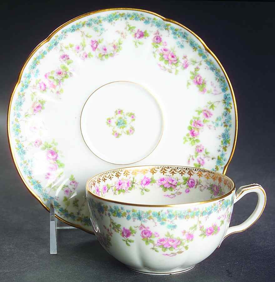 Schleiger 271C Flat Cup & Saucer Set by Haviland-1