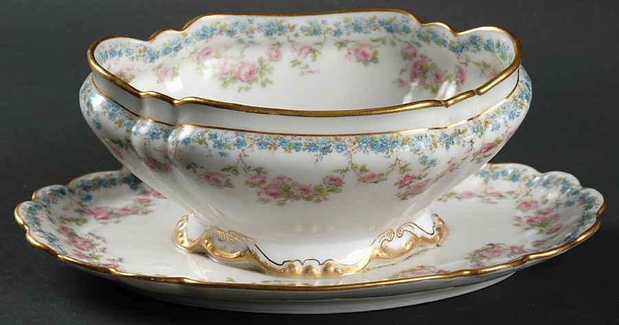 Schleiger 271C Gravy Boat with Attached Underplate by Haviland-1
