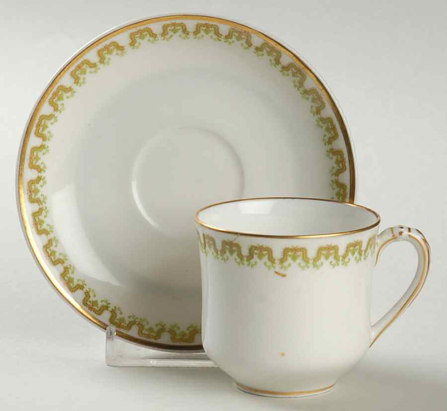 Schleiger 272 Flat Demitasse Cup & Saucer Set by Haviland-1