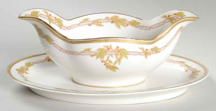 Schleiger 275a Gravy Boat with Attached Underplate by Haviland-1