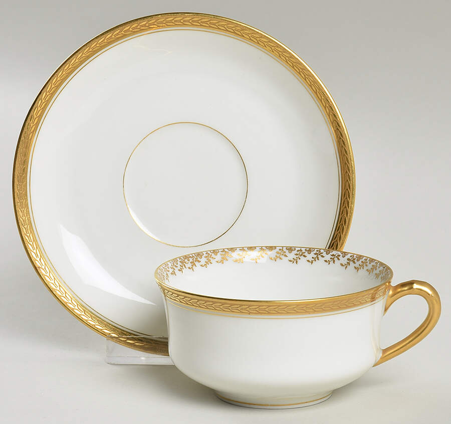 Schleiger 276 Flat Cup & Saucer Set by Haviland-1