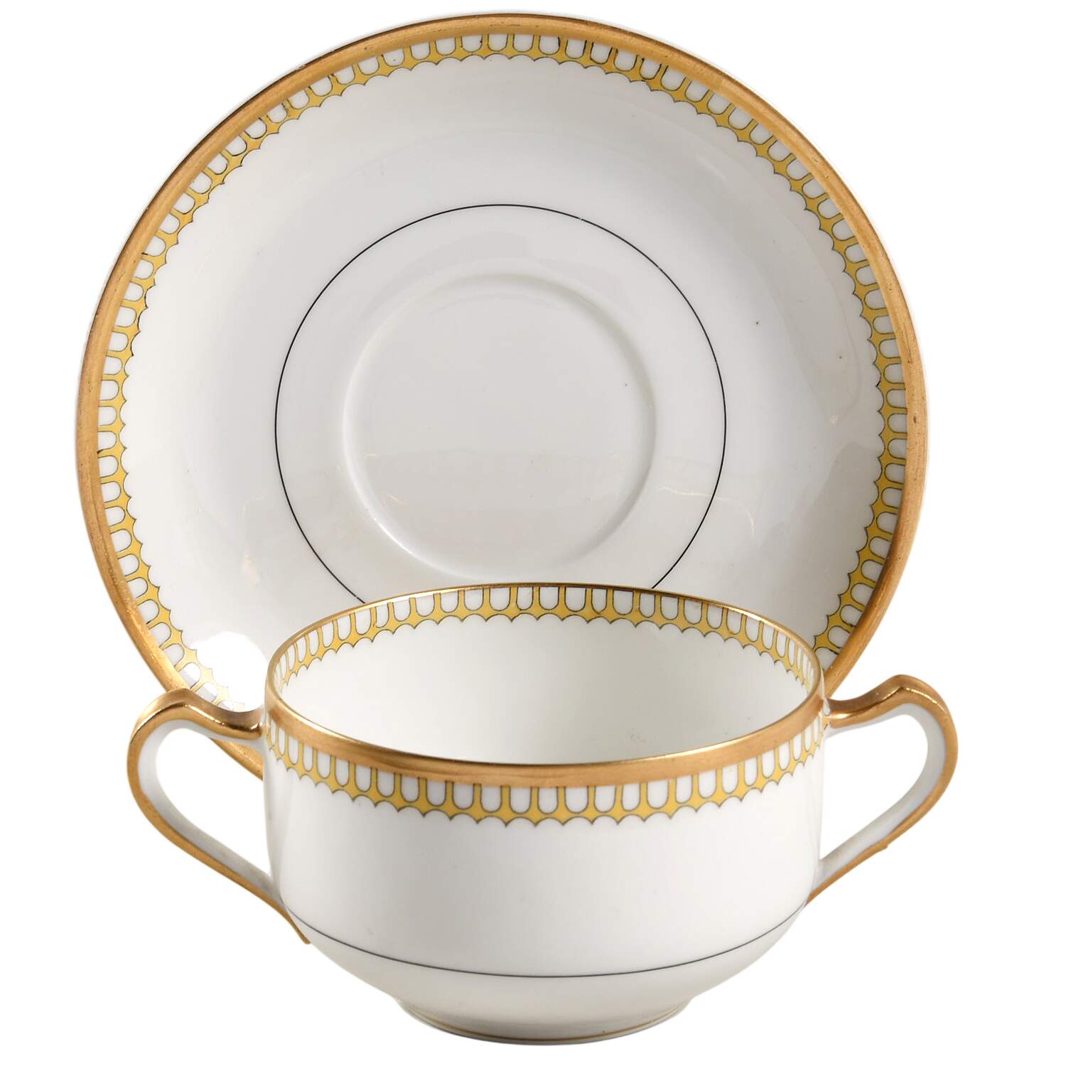 Schleiger 278A Flat Bouillon Cup & Saucer by Haviland-1