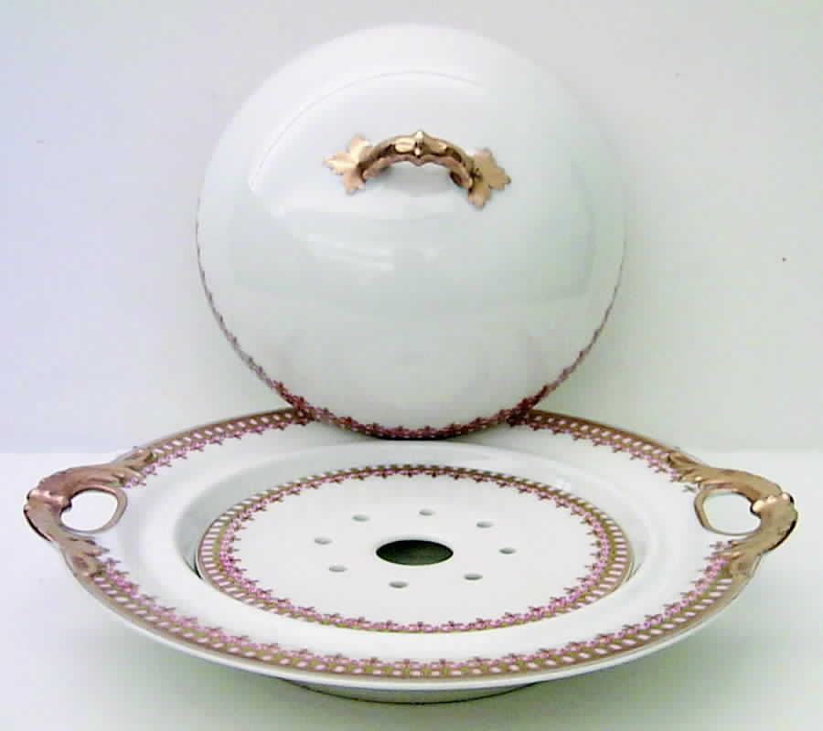 Schleiger 279 Round Covered Butter with Strainer by Haviland-1