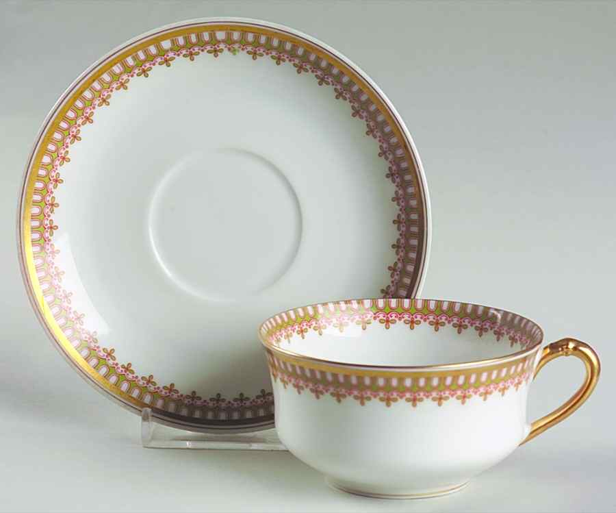 Schleiger 279 Flat Cup & Saucer Set by Haviland-1