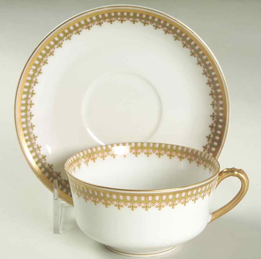 Schleiger 279 Flat Cup & Saucer Set by Haviland-1