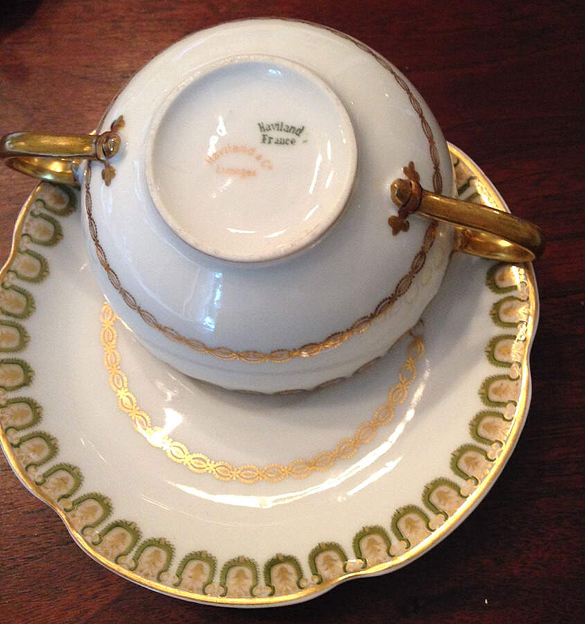 Schleiger 282 Flat Bouillon Cup & Saucer by Haviland-1
