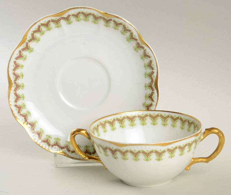 Schleiger 288 Flat Bouillon Cup & Saucer by Haviland-1