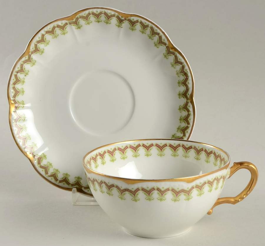 Schleiger 288 Flat Cup & Saucer Set by Haviland-1