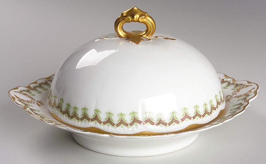Schleiger 288 Round Covered Butter with Strainer by Haviland-1