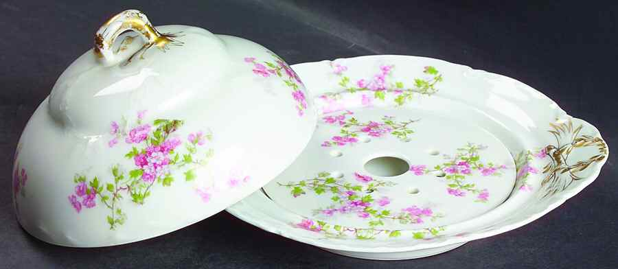 Schleiger 29 Round Covered Butter with Strainer by Haviland-1