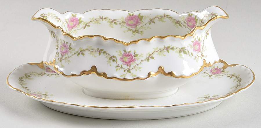 Schleiger 291A Gravy Boat with Attached Underplate by Haviland-1