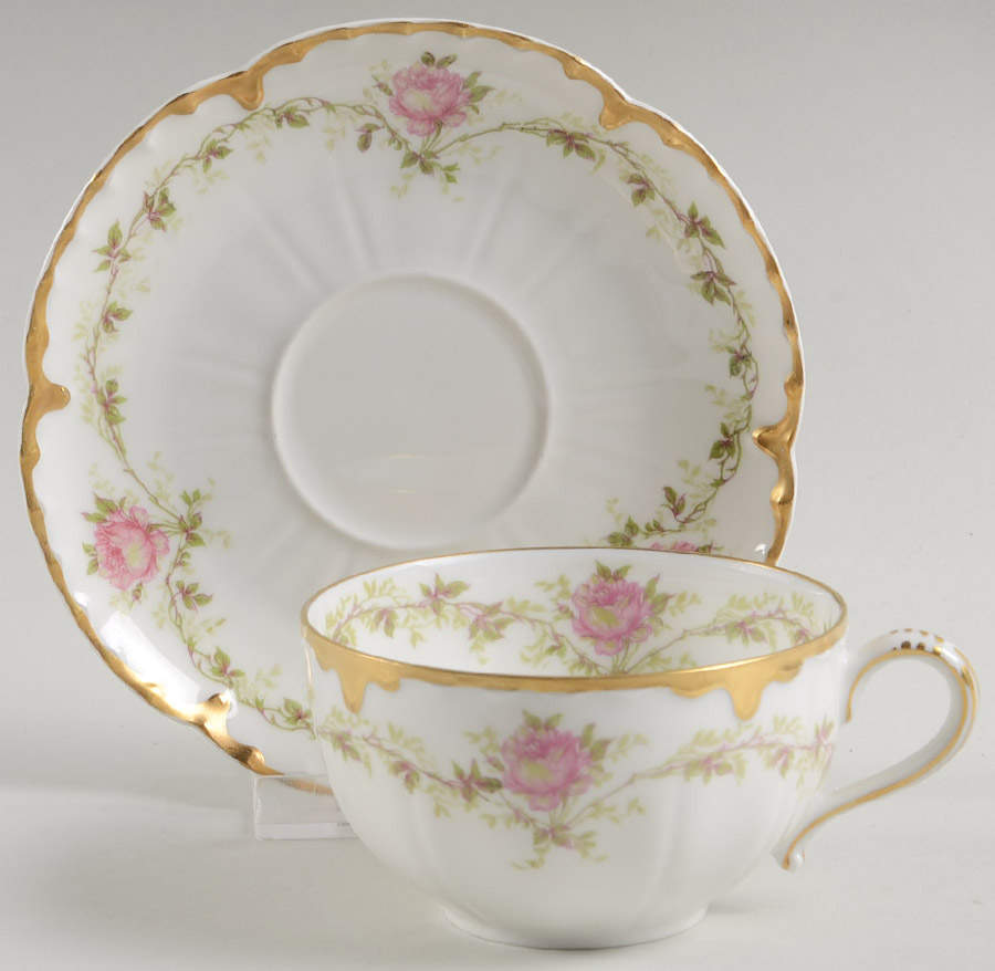 Schleiger 291A Flat Cup & Saucer Set by Haviland-1