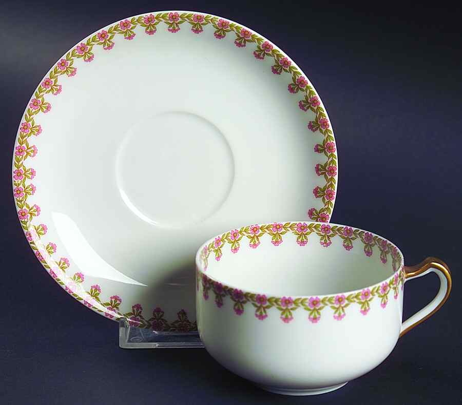 Schleiger 294 Flat Cup & Saucer Set by Haviland-1