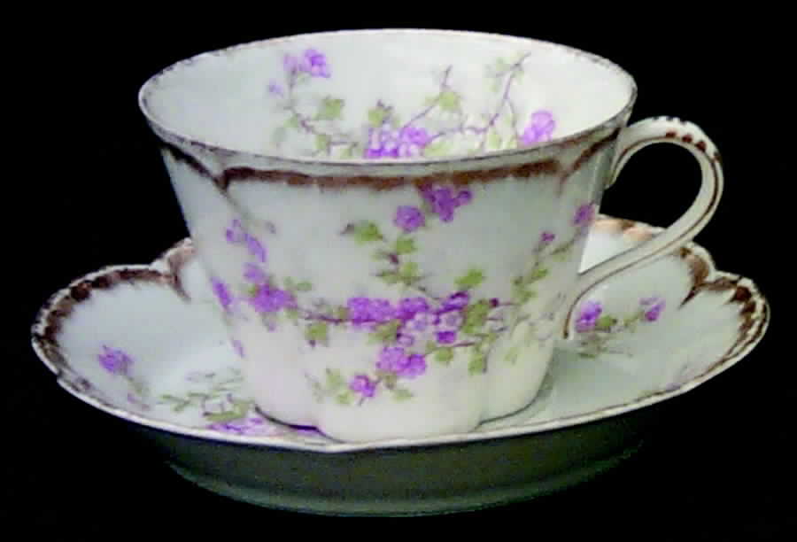 Schleiger 29K Flat Cup & Saucer Set by Haviland-1