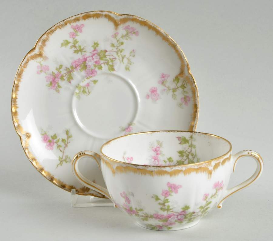 Schleiger 29K Flat Bouillon Cup & Saucer by Haviland-1