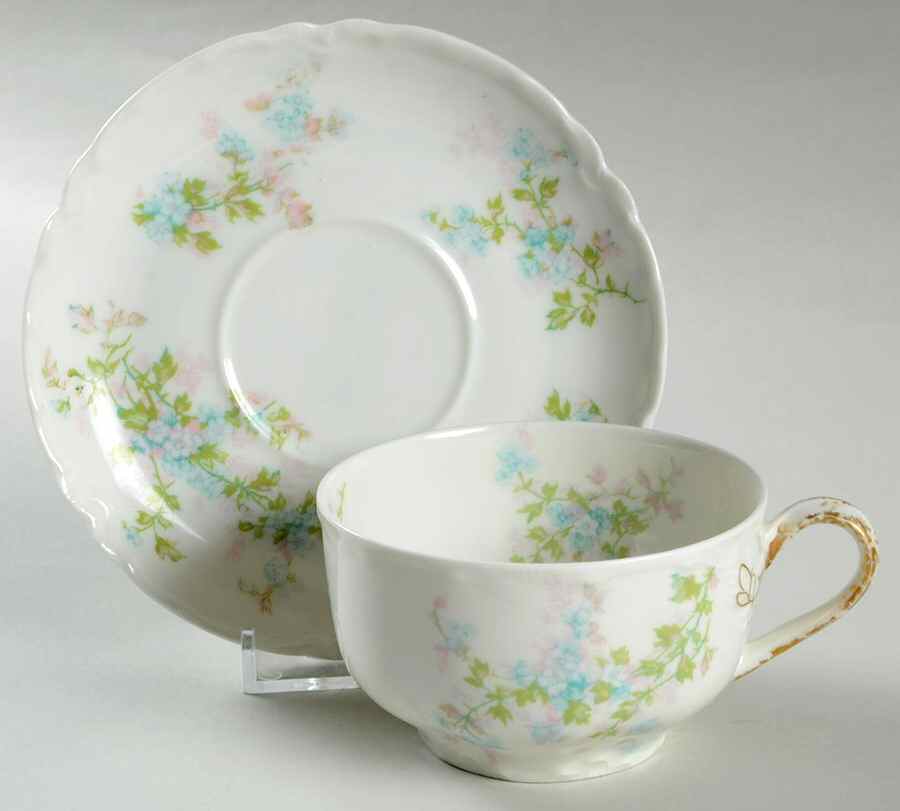 Schleiger 29M Flat Cup & Saucer Set by Haviland-1