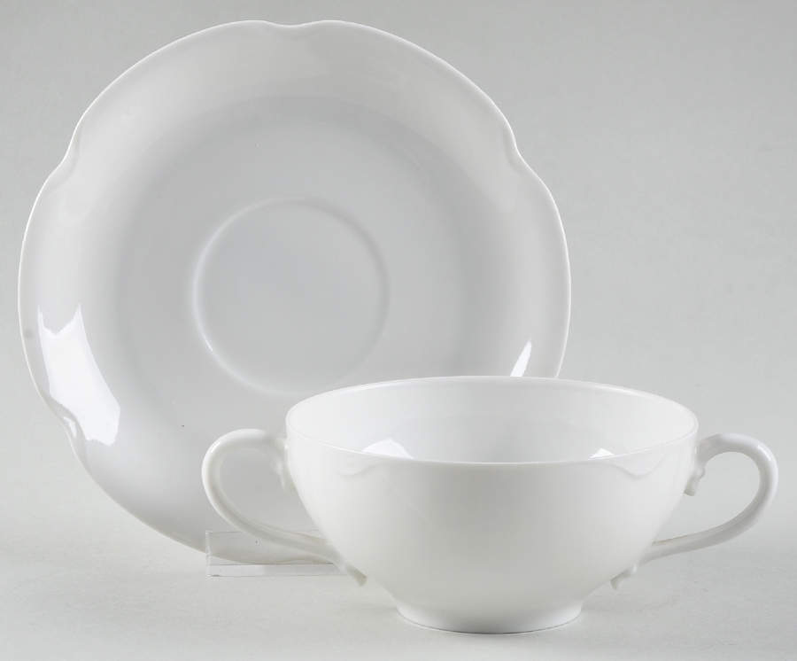 Schleiger 3 Flat Bouillon Cup & Saucer by Haviland-1