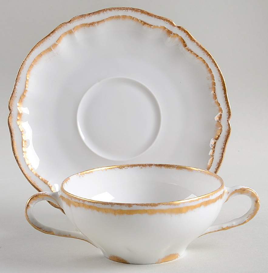 Schleiger 304 Flat Bouillon Cup & Saucer by Haviland-1