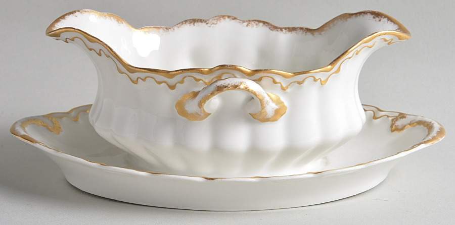 Schleiger 305 Gravy Boat with Attached Underplate by Haviland-1