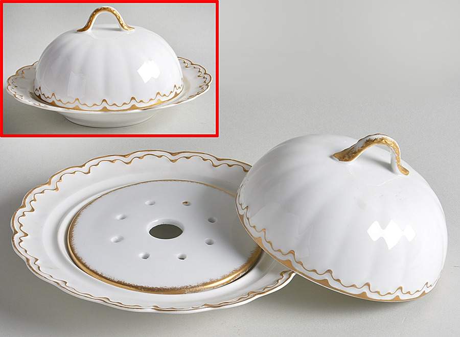 Schleiger 305 Round Covered Butter with Strainer by Haviland-1