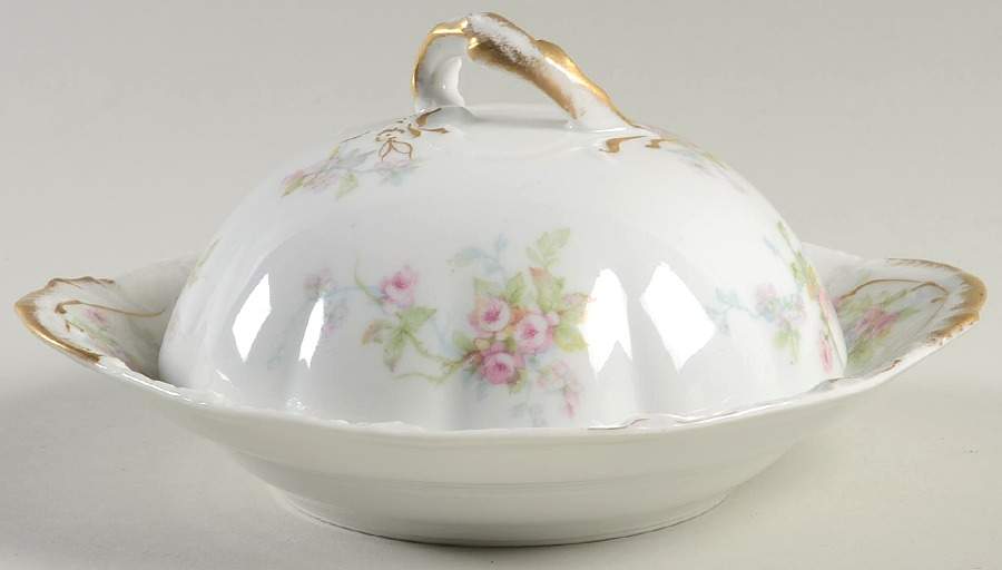 Schleiger 310A Round Covered Butter with Strainer by Haviland-1