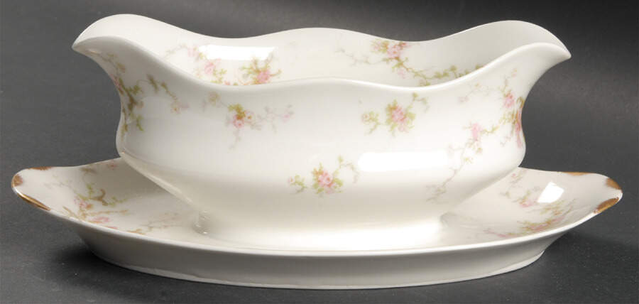 Schleiger 318a Gravy Boat with Attached Underplate by Haviland-1