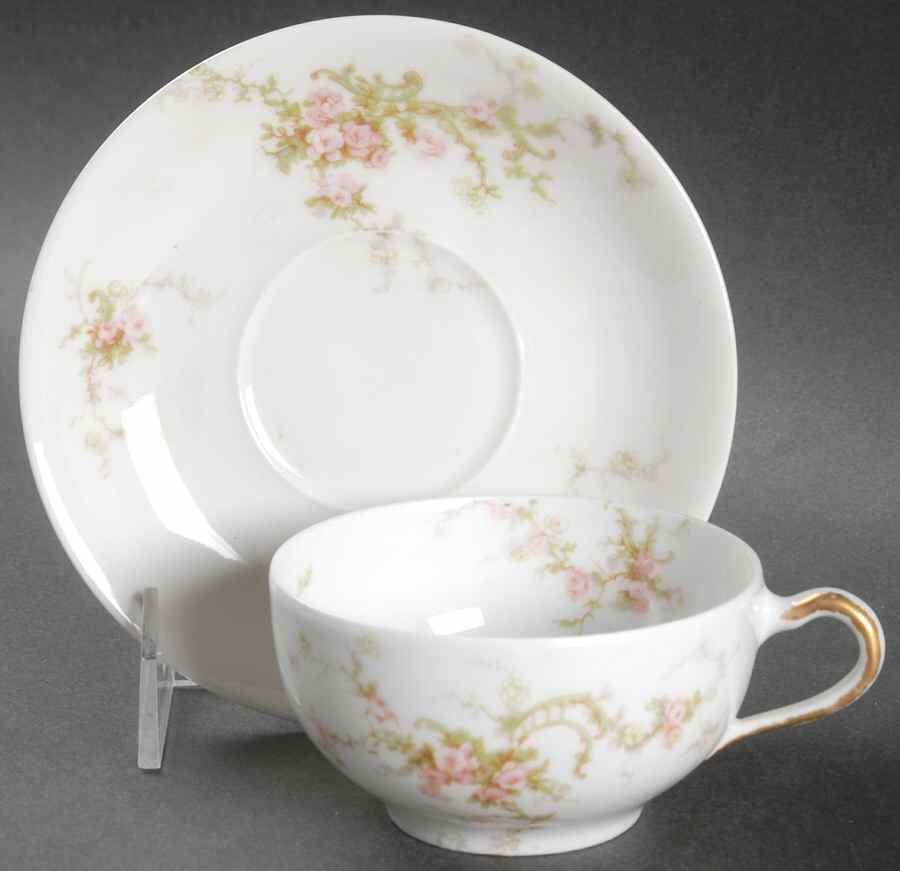 Schleiger 318a Flat Cup & Saucer Set by Haviland-1