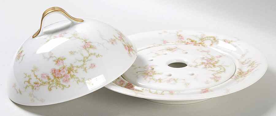 Schleiger 318a Round Covered Butter with Strainer by Haviland-1