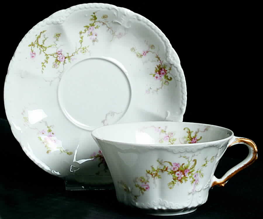 Schleiger 318B Flat Cup & Saucer Set by Haviland-1