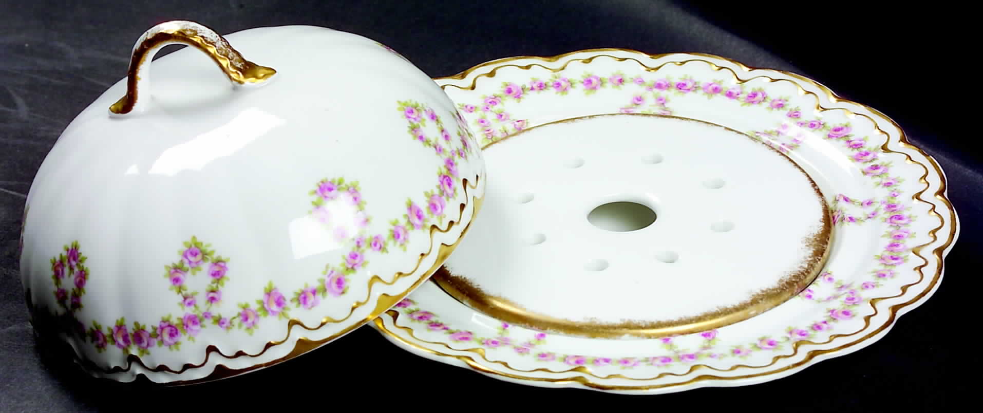 Schleiger 319 Round Covered Butter by Haviland-1