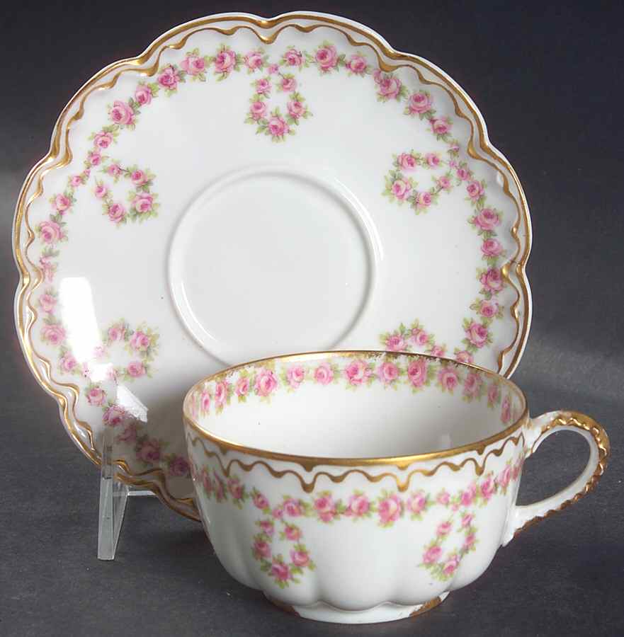 Schleiger 319 Flat Cup & Saucer Set by Haviland-1