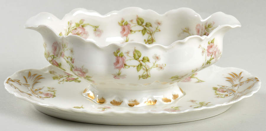 Schleiger 31A Gravy Boat with Attached Underplate by Haviland-1