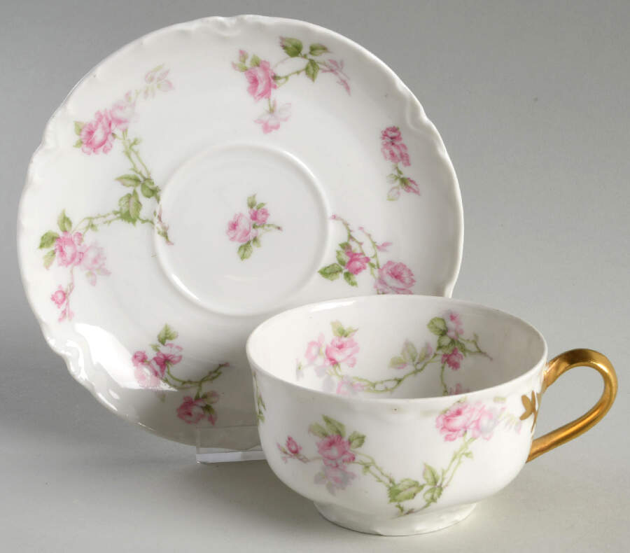 Schleiger 31A Flat Cup & Saucer Set by Haviland-1