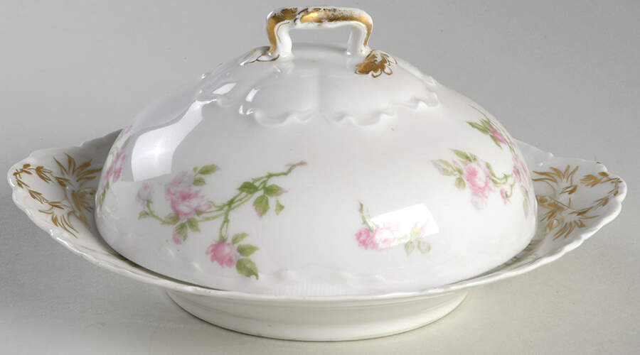 Schleiger 31A Round Covered Butter by Haviland-1