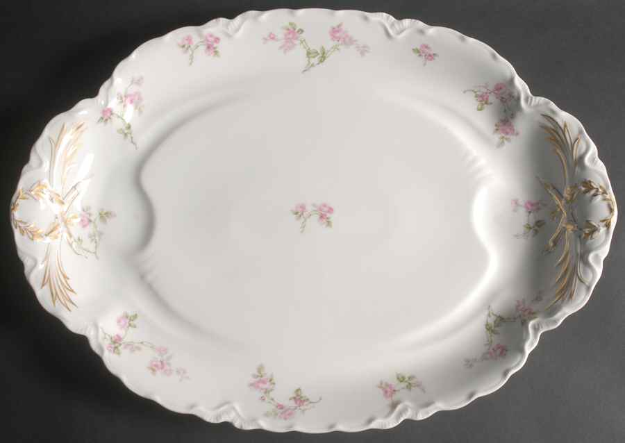 Schleiger 31A 18" Oval Serving Platter with Well by Haviland-1