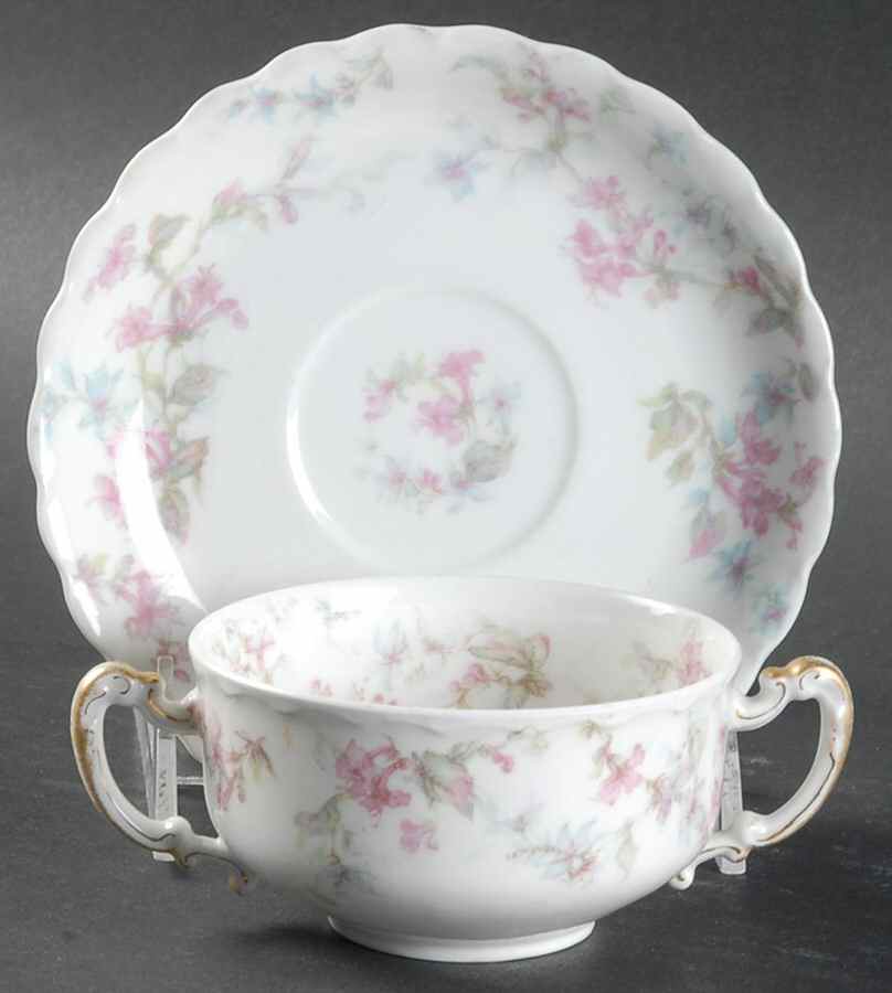 Schleiger 32 Flat Bouillon Cup & Saucer by Haviland-1