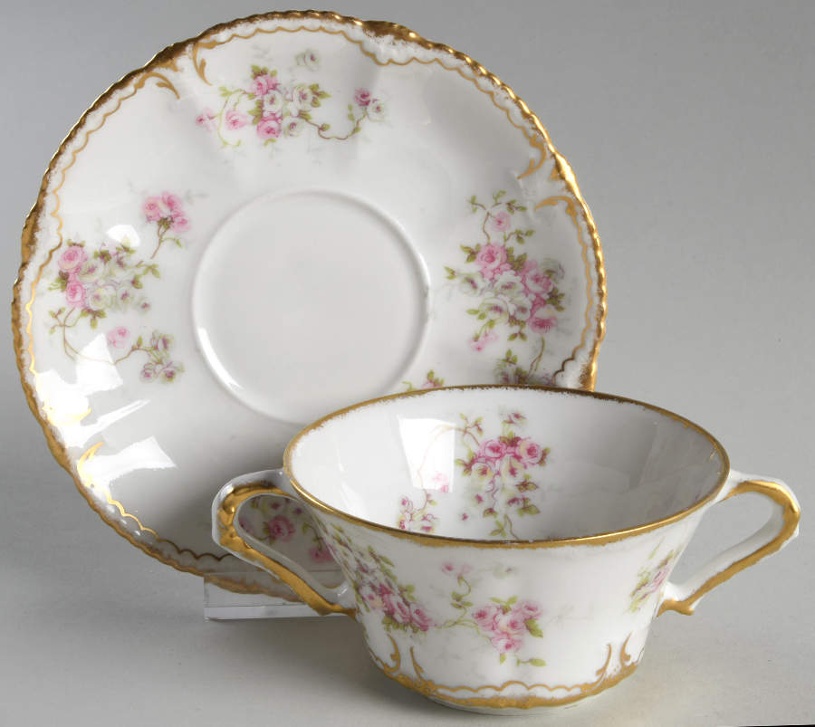 Schleiger 320j Flat Bouillon Cup & Saucer by Haviland-1